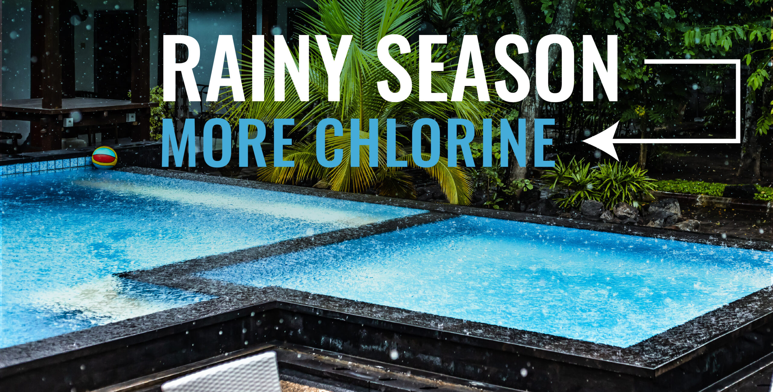 AP-529 Blog - Rainy Season Thumbnail P1 Rainy season more chlorine swimming pool balance salt chlorine generator cost saving maintenance AutoPilot AquaCal rainwater